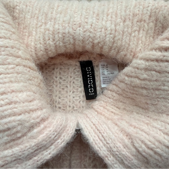 H&M powder Pink Zip-Up Knit sweater - Picture 2 of 2